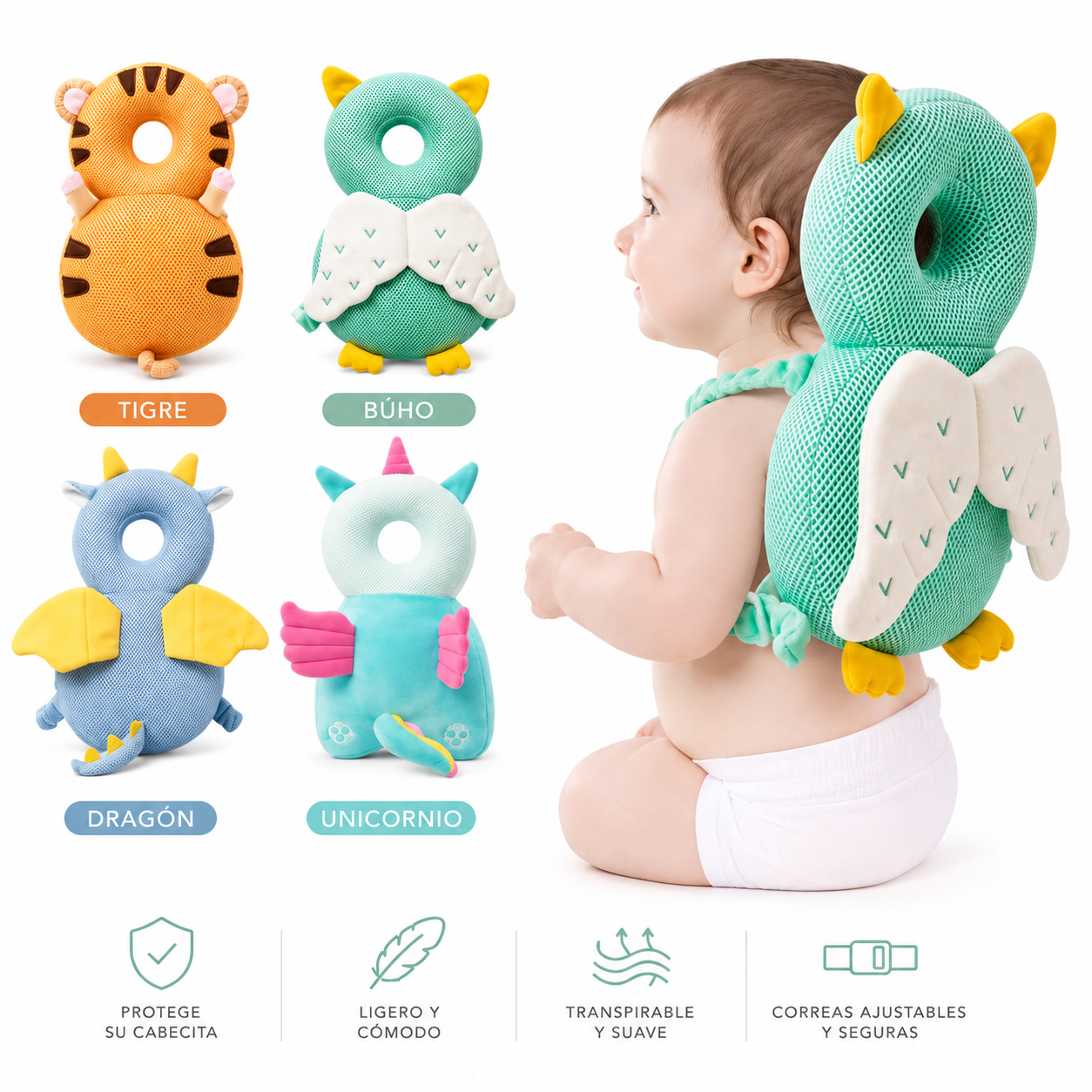 CocoMimo™ – Protector de Cabeza para Bebés